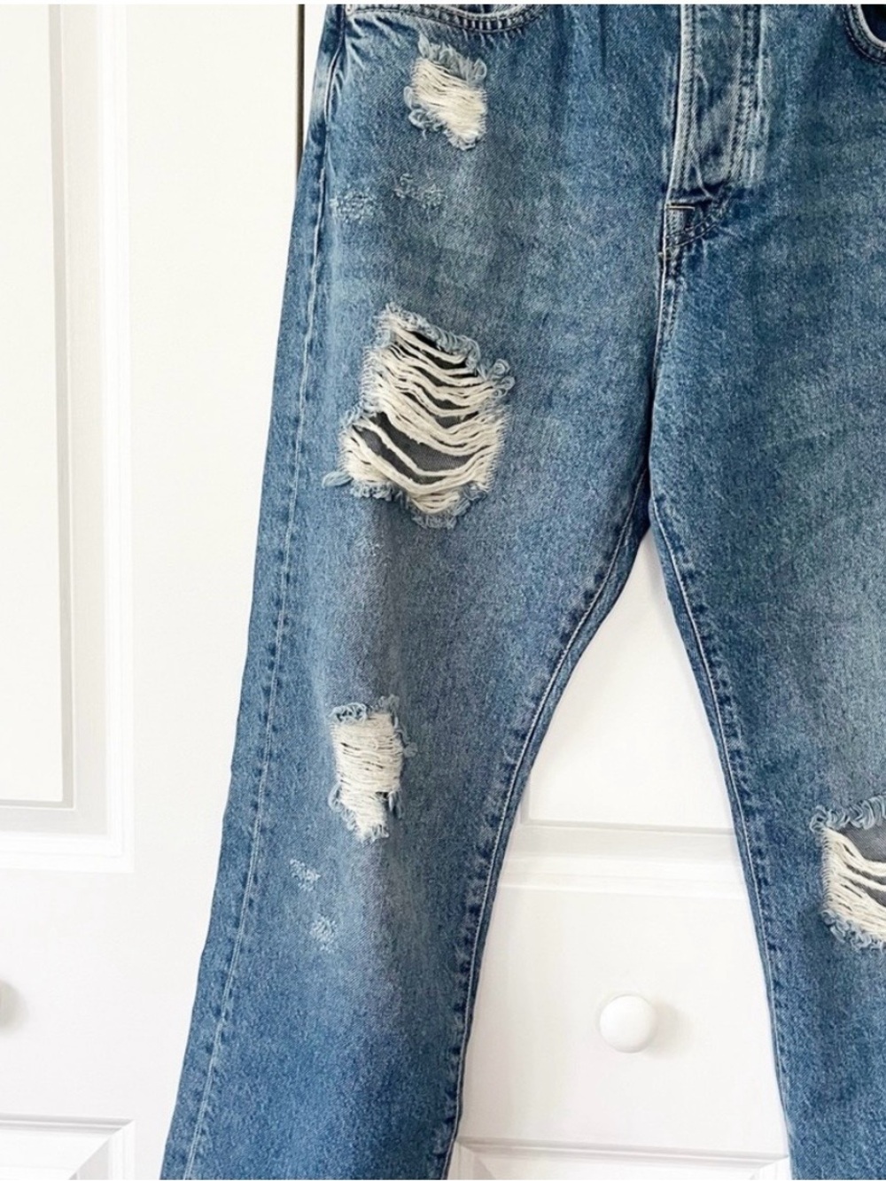We The Free Distressed Boyfriend Jeans - Blue - Picture 5 of 8